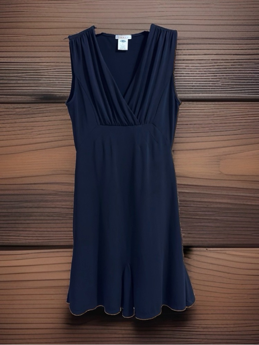 Old Navy Classic Blasck Sleeveless V-Neck Midi Dress-Stetch-S-EC